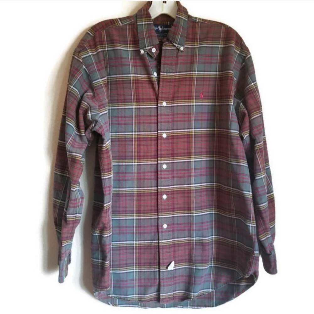 polo ralph lauren vintage plaid shirt size M